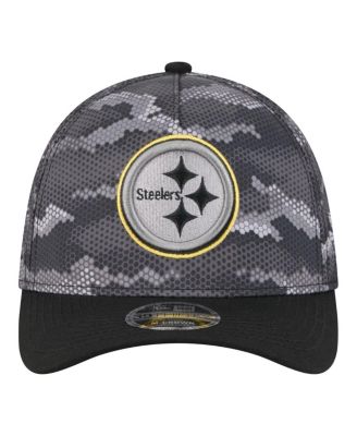 Men's Black Pittsburgh Steelers Camo A-Frame 39THIRTY Flex Hat