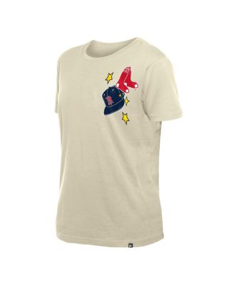 Women's Cream Boston Red Sox Stars Cap T-Shirt
