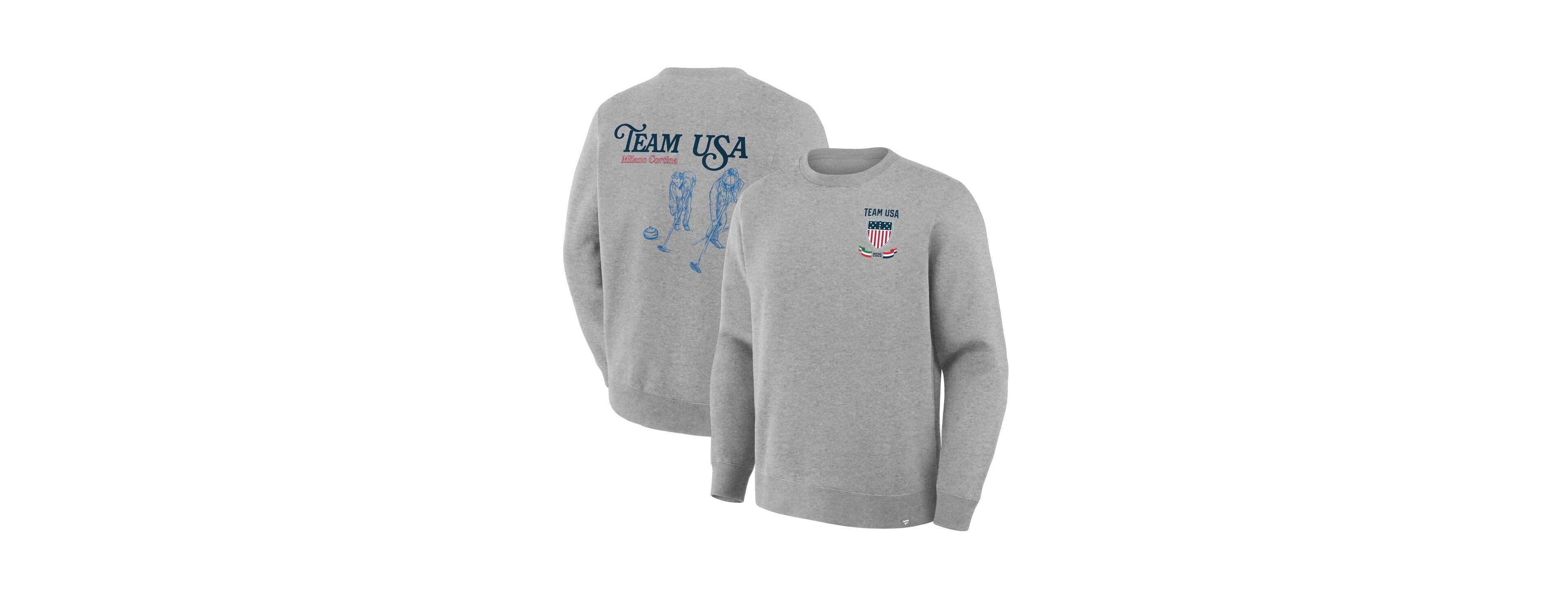 Fanatics Men's Heather Gray Team Usa Milano Cortina 2026 Winter Olympics Curling Sweatshirt
