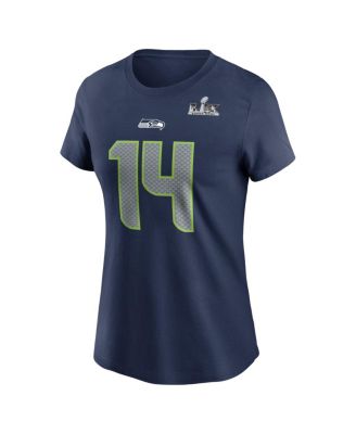 Women's Sam Darnold College Navy Seattle Seahawks Super Bowl LX Patch Name & Number T-Shirt