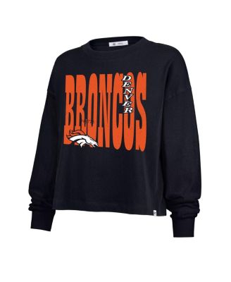 Women's Navy Denver Broncos Stacked Sydney Long Sleeve T-Shirt
