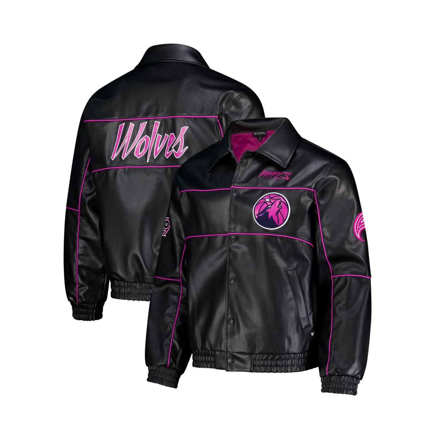 Куртка The Wild Collective Black Minnesota Timberwolves City Edition Full-Snap — фото 1