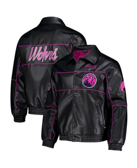 Женские куртки The Wild Collective Men's and Women's Black Minnesota Timberwolves City Edition Full-Snap Jacket
