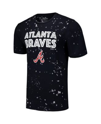 Men's Black/White Atlanta Braves Splatter T-Shirt