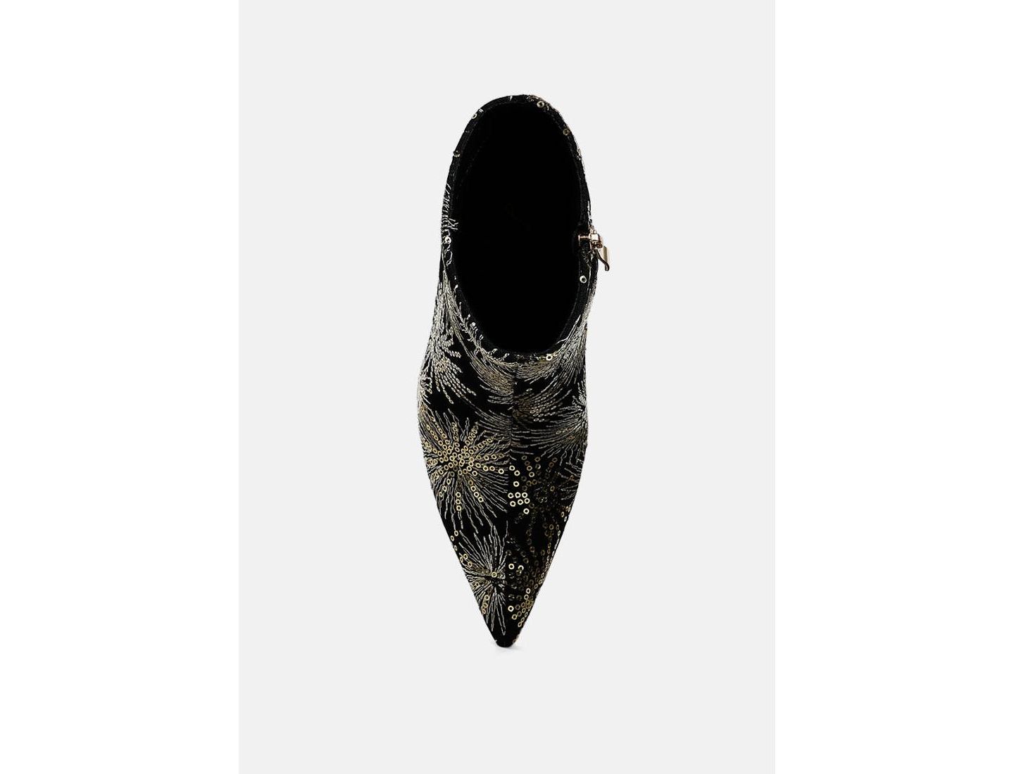 Женские ботинки London Rag Oleander Sequin Embellished Stiletto, цвет: Чёрный — фото 4