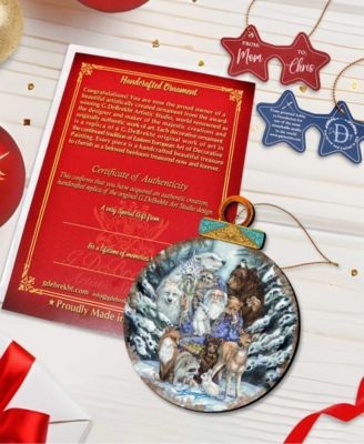 Gather In Peace Father Winter Animals Holiday Ornaments, Set of 2