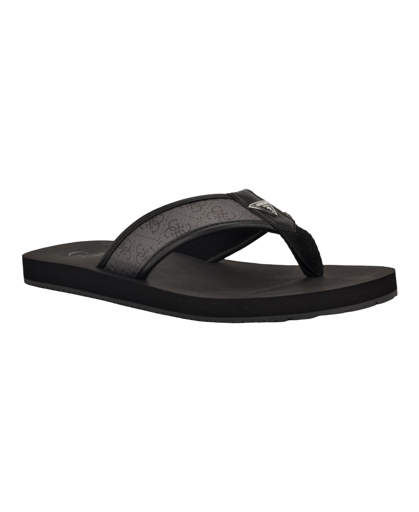 Мужские сандалии GUESS Dingle Casual Flip-Flop Thongs, цвет: Тёмный серый разноцветный — фото 1