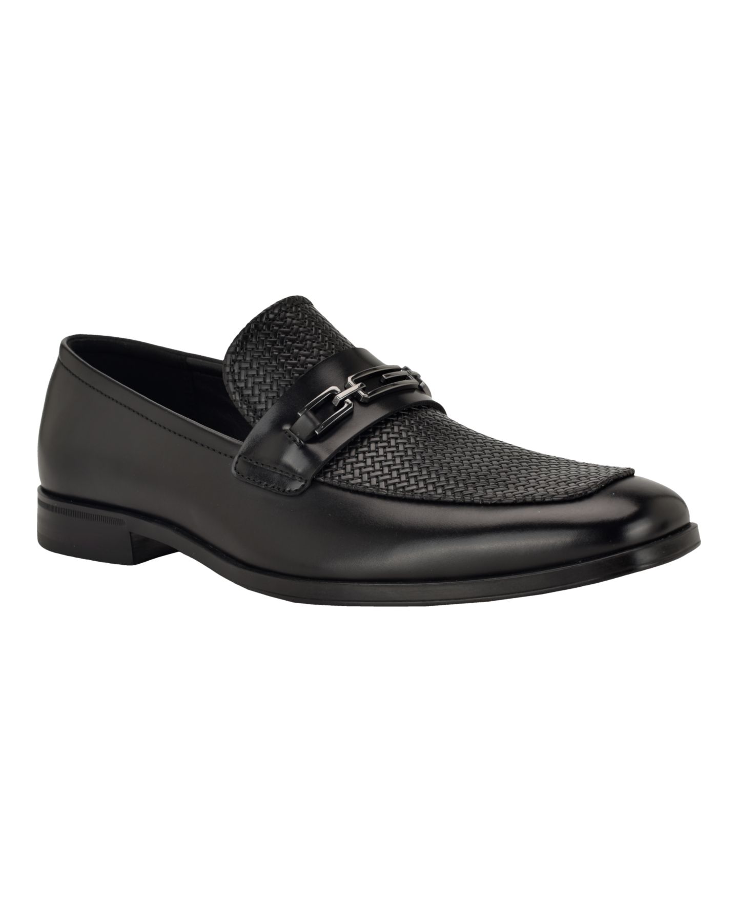 Мужские туфли GUESS Hendo Square-Toe Dress Loafers, цвет: Чёрный разноцветный — фото 1