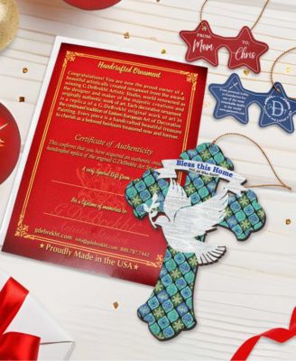 Blessings Cross Holiday Ornaments, Set of 2