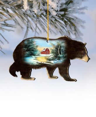 Bear Holiday Ornaments, Set of 2