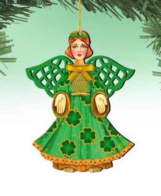 Irish Angel Holiday Ornaments, Set of 2