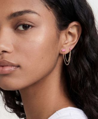 Double Piercing Chain Dangle Earrings