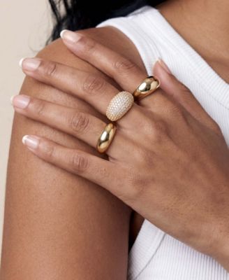 Timeless Glamour 18k Gold Plated Ring Set