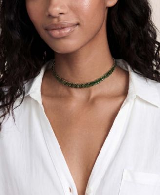 Two Rows of Crystal Sparkle Choker Necklace