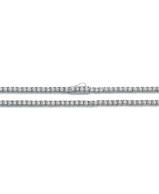 Elegant White Gold Plated Radiant 2MM CZ Slim Tennis Necklace