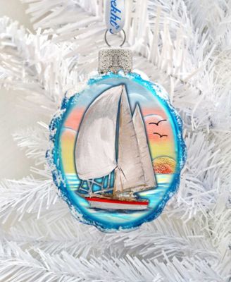 Flower Sailboat Mercury Holiday Ornament