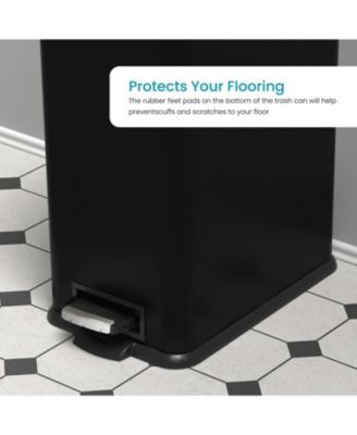 8 Gallon Slim Stainless Steel Kitchen Trash Can with Step Pedal and Soft Close Lid