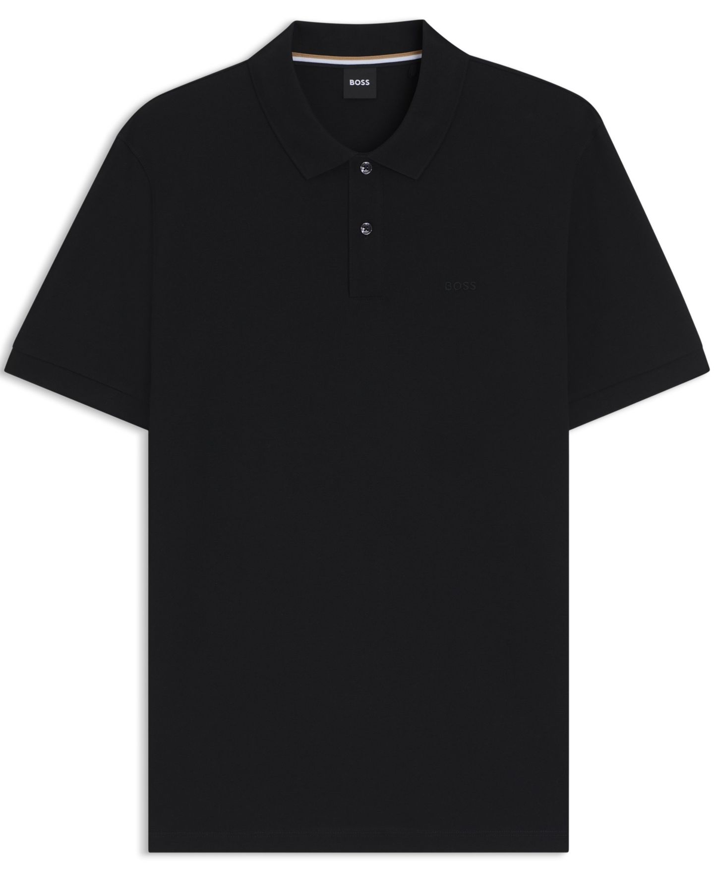 Мужское поло Hugo Boss Cotton Regular-Fit Polo Shirt, цвет: Чёрный — фото 3