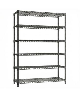 6 Tiers Storage Shelves - Heavy Duty Metal Wire Shelving Unit, Adjustable Storage Rack for Garage, Warehouse, 2100 lbs Capacity