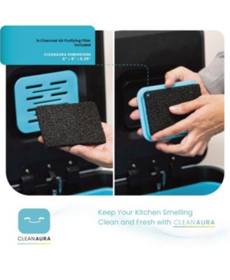 19 Gallon Stainless Steel Dual Trash and Recycling Can with CleanAura Odor Control and Soft Close Lid