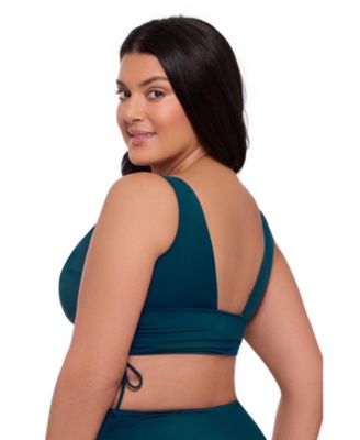 Women's S3 Supportive Cinched Adjustable Midkini Swimsuit Top - Indigo