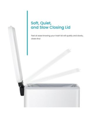 8 Gallon Slim Stainless Steel Kitchen Trash Can with Step Pedal and Soft Close Lid