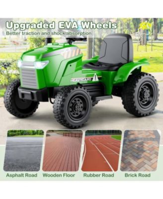 12V 2 in 1 Kids Ride On Tractor with Trailer and 3-Gear Shift