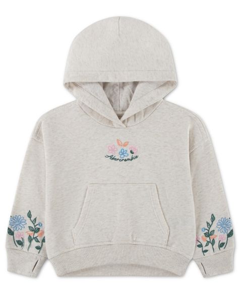 Худи abercrombie kids Essentials Embroidered Pullover для девочек-малышей, цвет: Бежевый