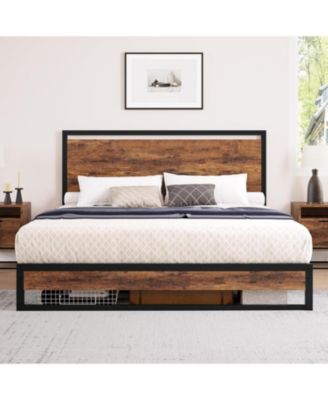 Bed Frame with Headboard and Footboard, Heavy Duty Slats Support with Under Bed Storage, Non-Slip, Easy Assembly.