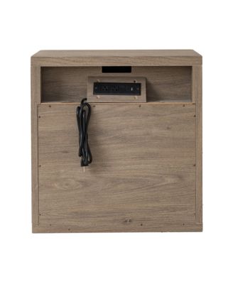 Fluted Nightstand with Drawer Storage, Mid Century Bedside Table with Open Compartment, Wood End Table for Bedroom, Living Room