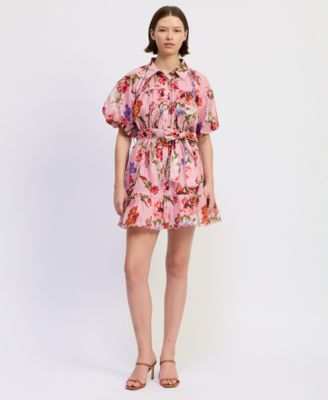 Women's Short-Sleeve Collared Mini Dress