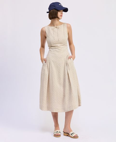 Женское платье En Saison Blakely Sleeveless Boat Neck Midi, цвет: Натуральный чёрный