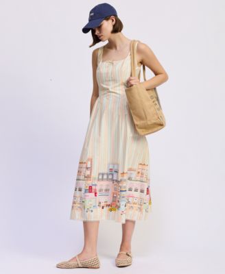 Women's Square Neck Athena Midi Dress