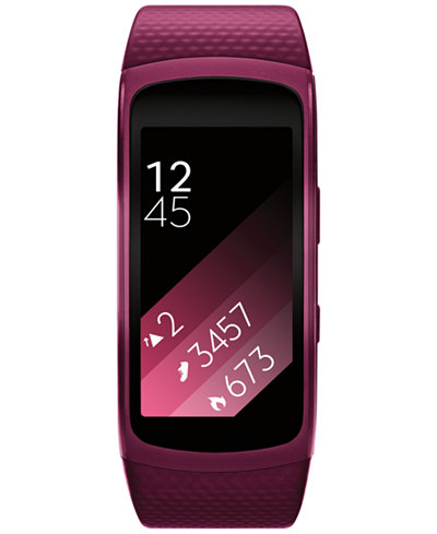 Samsung Unisex Gear Fit2 Smart Fitness Band with 25x51mm Aluminum Case & Pink Sport Strap SM-R3600ZINXAR