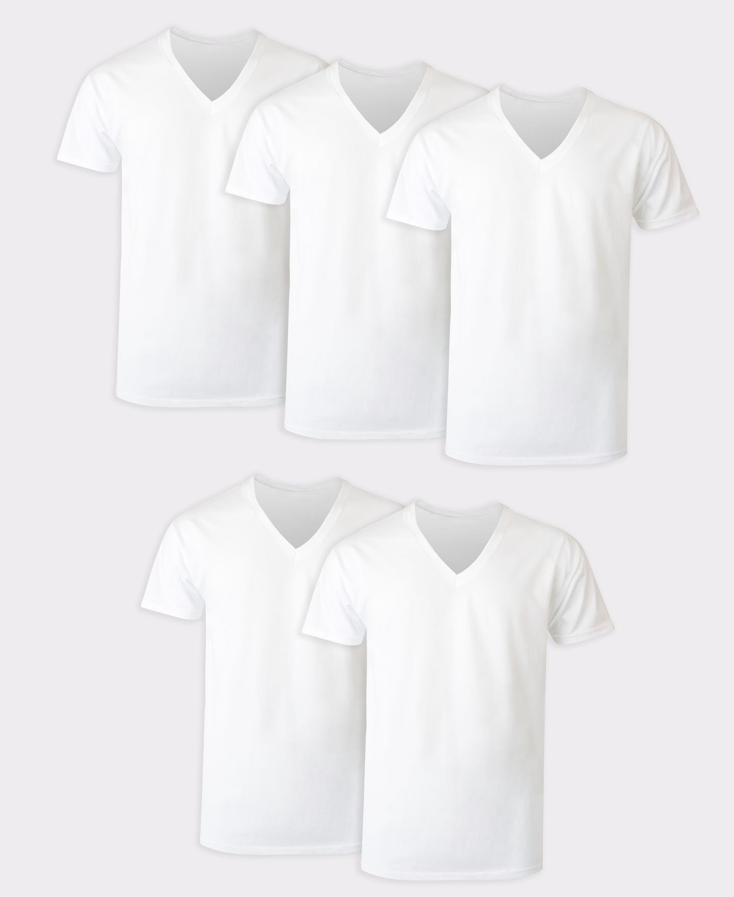 Мужские топы Hanes Ultimate V-Neck Undershirt, 5-Pack, цвет: Разноцветный — фото 1