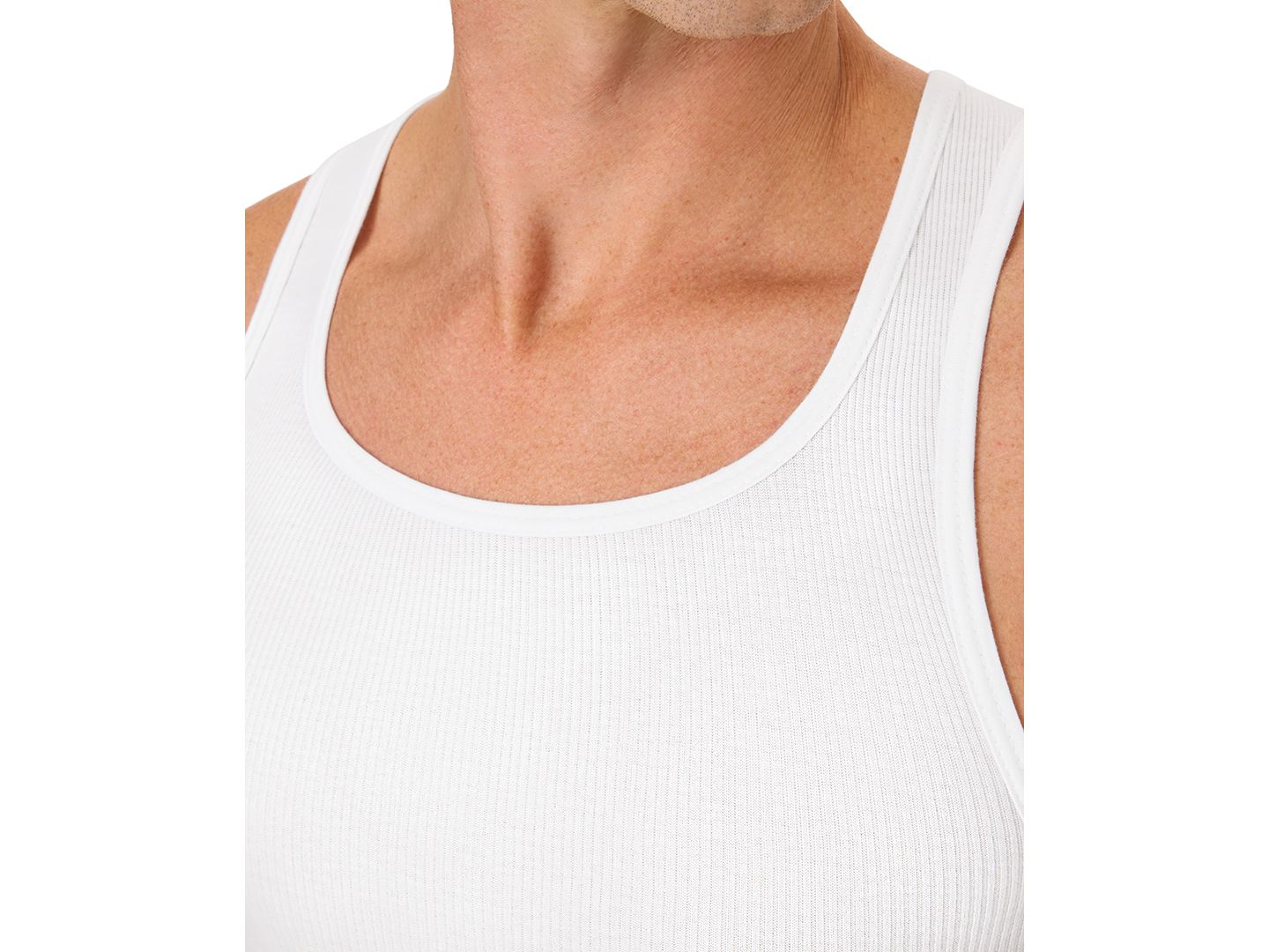 Мужские топы Hanes Ultimate Comfort Fit Tank Undershirt, 6-Pack, цвет: Разноцветный — фото 4
