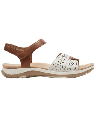 Women's Sylo Perforated Leather Flat Sandals
