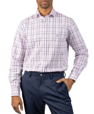 Men's Yarn Dyed Linen Large Check Long Sleeve Shirt