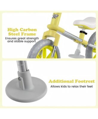 12 Inch Balance Bike with Adjustable Seat and Rotatable Handlebar