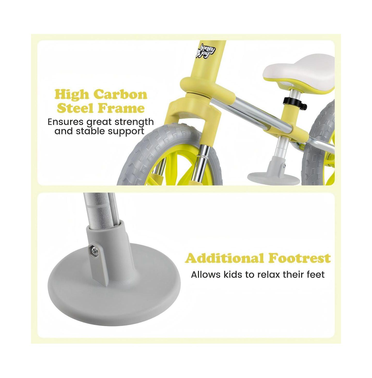 Детская игрушка HONGGE 12 Inch Adjustable Seat and Rotatable Handlebar Balance Bike, Ages 2-5, цвет: Зелёный — фото 10