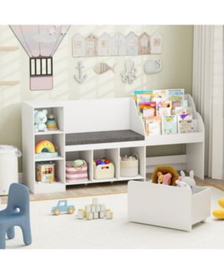 Kids 4-in-1 Bookcase and Toy Organizer with Reading Nook