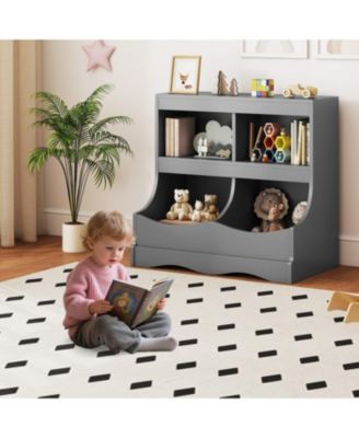 4-Cubby Kids Toy Storage Organizer and Bookcase