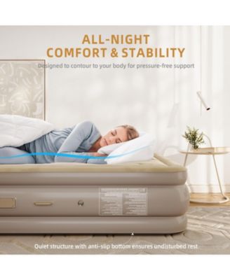 18-Inch Queen Air Mattress Elevated Inflatable Bed with Built-in Electric Pump