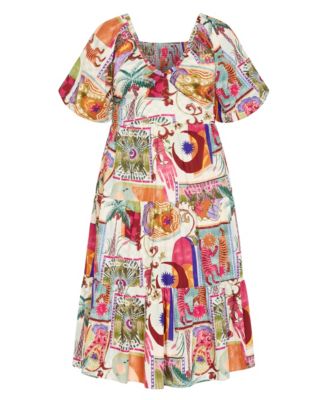 Women's Simona Print Puff Sleeve Dress