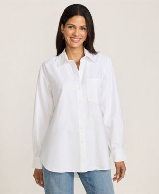 Women's Oversized Oxford Button Front Shirt