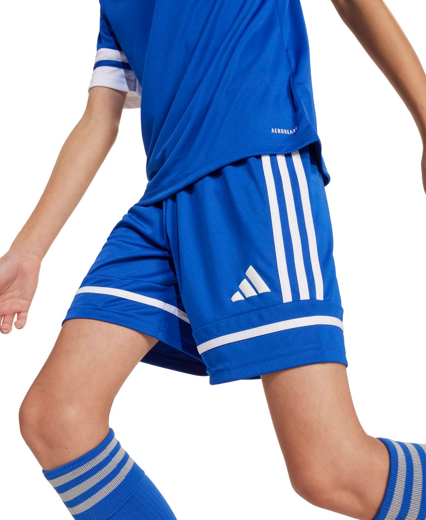 Шорты adidas Squadra Soccer Shorts для мальчиков, цвет: Королевский синий / Белый — фото 3