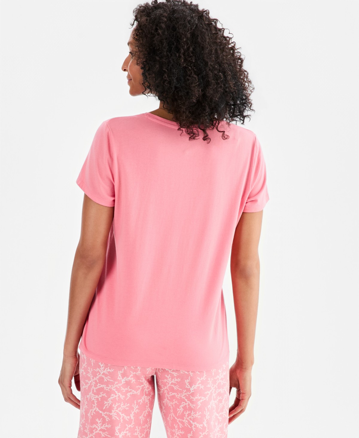 Женские Charter Club Women's Solid V-Neck Short-Sleeve Sleepwear Top — фото 3
