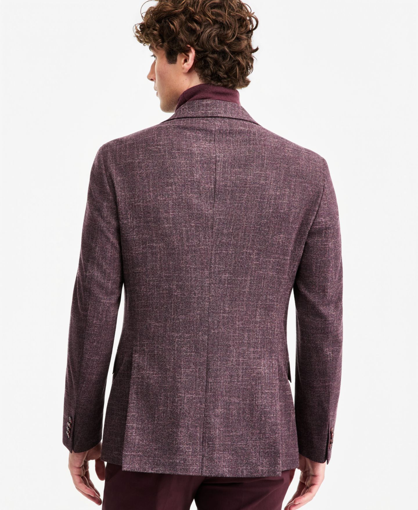 Мужской пиджак Tommy Hilfiger Modern-Fit Textured Burgundy Sport Coat, цвет: Бордовый — фото 4