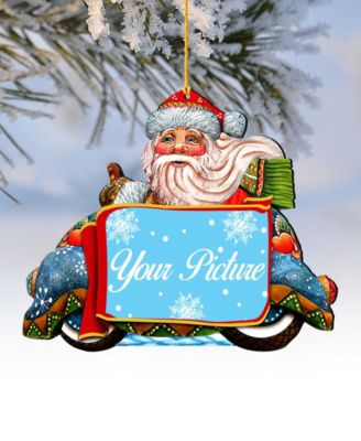 Merry Christmas Santa Picture Frame Ornament, Set of 2