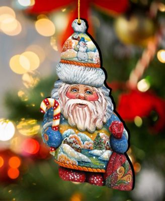 Whimsical Winter Wonders Santa Wooden Ornaments, Set of 2